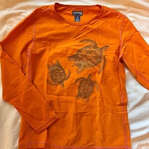 Vilebrequin Orange Turtle Long Sleeve Rashguard